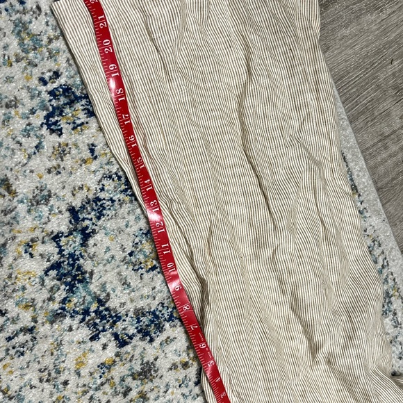 J Crew Linen Tan & White Striped Marseille Belted Jumpsuit - Picture 11 of 11